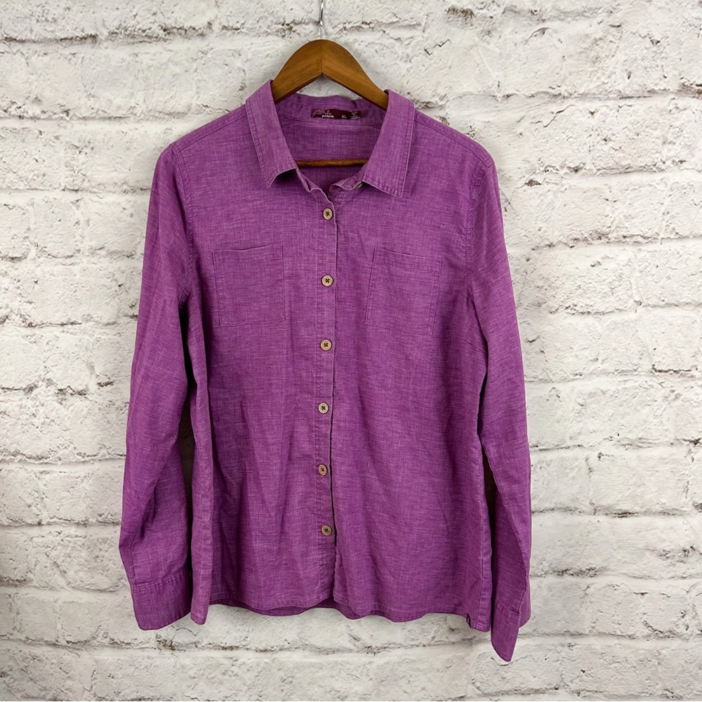 Prana hemp button down top
